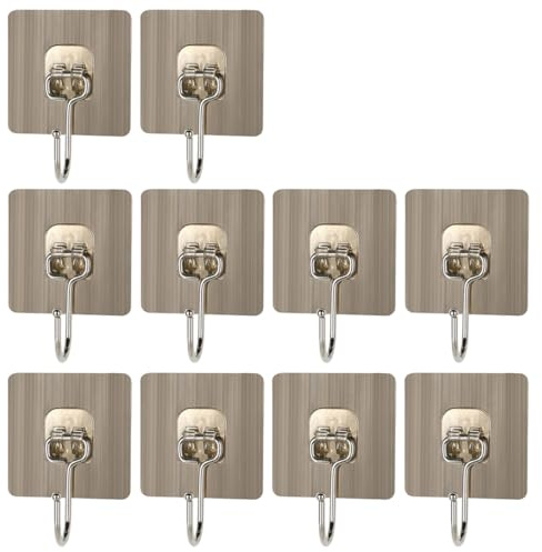 EBHO 10 Stück 20kg (Max) Selbstklebend Haken Extra Stark Klebehaken Haken Selbstklebend für Tasche Badezimmer Dusche Outdoor Küchentasse Türmantel Klebehaken