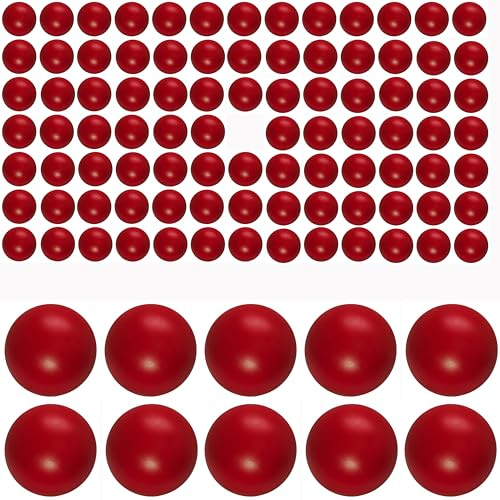 Lambid 100 x 68 Caliber Self Defense Balls, Reusable 68 Cal Ammo Plastic Kinetic Projectiles Compatible with Byrna SD/LE and Umarex T4E HDR68/ HDS68/HDX68/ HDB68 (100, red, 68 Cal)