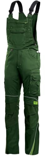 TMG Arbeitslatzhose für Herren – Latzarbeitshose mit Kniepolstertaschen & Stretchbund - robuste Mischgewebe 260 g/m² mit vielen Taschen für Baustelle, Werkstatt & Montage