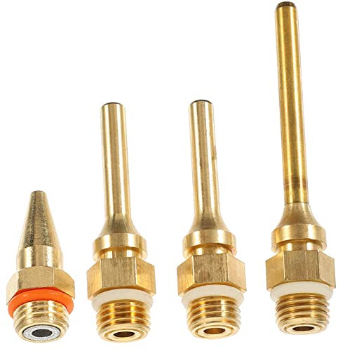 Hoement 4stücke Teiliges Kupfer-leimsprühdüsen Anti-drop-stahlkugel Verschiedene Langlebige Ersatzrohrdüsen Für Klebepistolen Feine Spitze Für Präzises Kleben Bei Diy Und Reparaturen