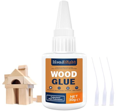 Pegamento para Madera 30g - Adhesivo Instantáneo Ultra Resistente | Para Muebles, Roble, Bordes y Manualidades | Resistente al Agua & No Tóxico | Ideal Carpintería