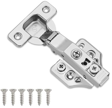 6 Pack Full Overlay Soft Close Cabinet Hinges Kitchen Cabinet Door Hinges with Screws 105° Frameless 3 Way Adjustable Soft Close Hinges for Cabinet Doors