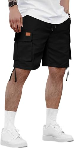 HMIYA Kurze Hosen Herren Cargo Shorts Baumwolle Cargohose mit 6 Taschen | Freizeitshorts,Elastischer Bund,Hautfreundliche Naturfaser, Atmungsaktiv, Vielseitig.