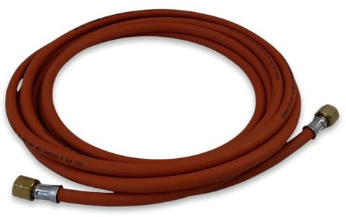 INTERGAS 8mm LPG Rubber Gas Hose – Heavy-Duty Flexible Hose with 3/8 LH BSP Fittings – Safe 20 Bar Working Pressure – Propane & Butane Compatible Pipe for Blow Torches, BBQs & Outdoor Heating - 3M