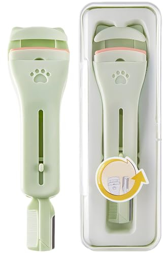 Wimpernzange, Professionelles Lash Lift Wimperncurling Werkzeug mit Eckenwickler für Frauen, Multifunktionales Wimperncurling & Augenbrauen-Trimmen 3 in 1, mit 1 Silikon-Ersatzpads, Rosa