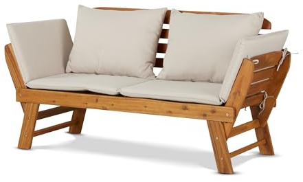 KHG Gartenbank Akazie geölt, Daybed, Sonnenliege, vielseitig einsetzbar