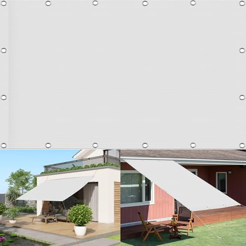 Voiles Ombrage Rectangulaire 2.2 x 2.8 m Bâche Dombrages Polyester Taille Personnalisée avec Cordes Fixes pour Jardin Patio Piscine, Blanc