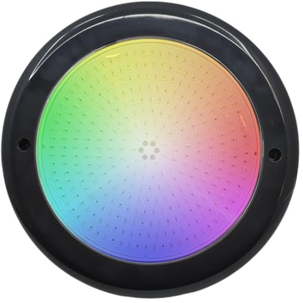 SWIMHOME Foco LED Piscina – RGB de Colores con Cable de 2 hilos 15W Ø15 cm – ABS Antracita – 12V AC – Compatible con Agua Salada y Marina – Para Piscinas - Gama Obra Premium Black