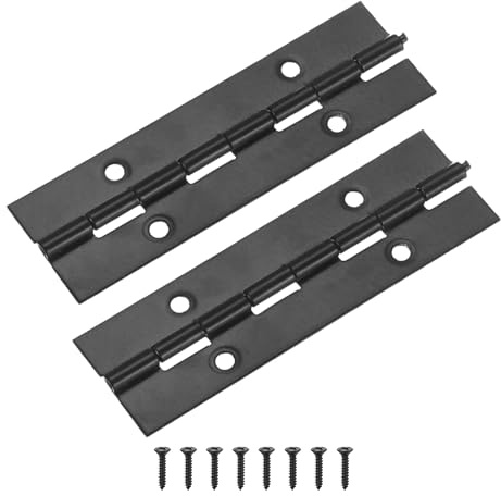 M METERXITY 2 Unidades De Bisagras De Piano, 4 Pulgadas / 100mm Bisagra De Piano Continua 304 Con Agujeros Y Tornillos Para Puertas [1.2x 0.04/ 30x 1mm Ancho De Apertura Grueso, Negro]