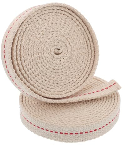 UKCOCO Mèche Plate en Coton 1,2 Cm Largeur pour Lampe à Huile, Rechange Adaptable, Longueur 2 Mètres, Combustion Stable, pour Lampe Tempête et Camping, Accessoire Essentiel