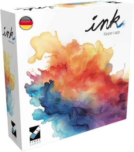 Asmodee, Ink, Farbenfrohes Familienspiel, Deutsch | Strategisches Plättchenlegespiel mit kunstvollen Gemälden für 1-4 Spieler, 30-45 Minuten, Brettspiel ab 8 Jahren