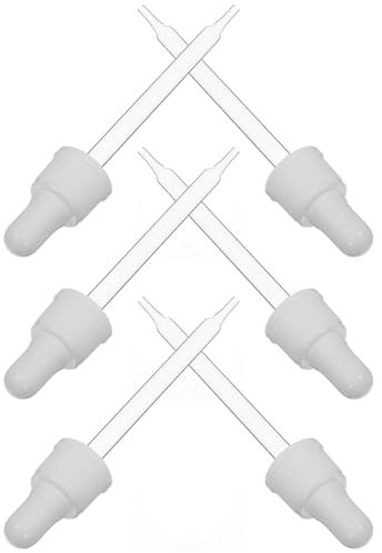 IWOWHERO 6pièces Compte-gouttes Verre Pour Soda Pipettes Compte-gouttes Verre Transparent Bouchons Silicone Anti-fuites Outils Précision Boissons