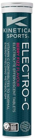 Kinetica Sports Electro-C Electrolyte Tablets – Berry Fizz Flavour | Single Pack, 15 Tablets | Effervescent Hydration Drink | Contains Vitamin C, Magnesium, Potassium & Calcium
