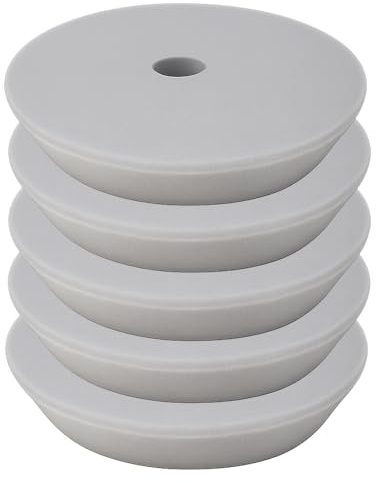 5er Sparpack Craft-Equip PRO Polierschwamm Polierpad mit Klettverschluss Made IN EU (5er Sparpack 125mm DA Polierschwamm ONE-Step HELLGRAU)