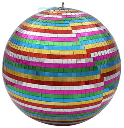 Sfera di vetro rotante Luci da palco Riflessione Ktv Bar Dj Luce Decorazione di nozze Luce da discoteca Hotel Palla di vetro colorato(Colorful,Diameter 10cm 3.93in)