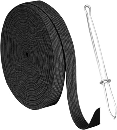 WUSJCOF Goma Elástica de 1,5 CM de Ancho, 10M de Largo, Goma para Cinturones de Pantalones, Goma Elástica para Costura, Banda Ancha Blanca para Ropa y Manualidades DIY