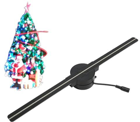 Proyector holograma 3D Resolución 2000X224 | Proyector para fiestas - Pantalla por mando a distancia Ventilador 41,9 cm para bar y tienda de Navidad Animación Vídeo Imagen Halloween
