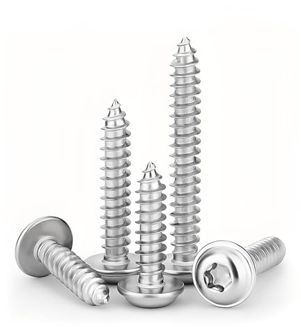 KINDOYO M5 x (12-30mm) Tornillos para Madera de Cabeza Plana Torx - Tornillos Autorroscantes con Arandela de Acero Inoxidable Tornillo Metálico de Rosca Completa 20 Piezas