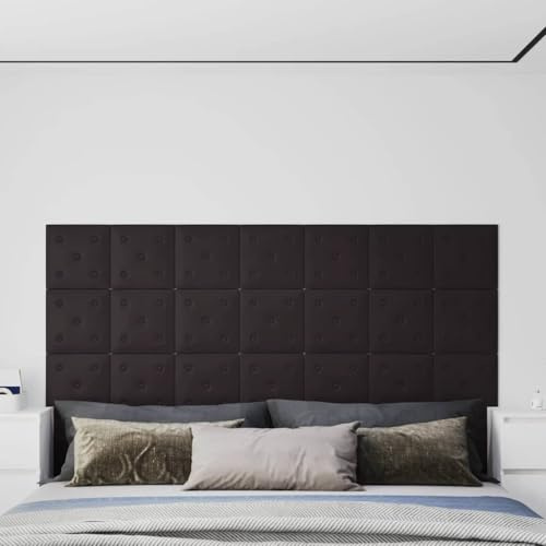 Wandpaneel Schalldämmung Wand,Wandpaneele 12 Stk. Schwarz 30x30 cm Kunstleder 1,08 m²,Wandpaneel für Küche,Badezimmer,Balkon,Schlafzimmer,Wohnzimmer
