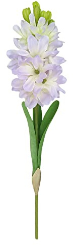 Fyearfly Artificial Hyacinth Silk Flower, Violet-Blue, 49cm Long with 3 Leaves 1 Flower, for Wedding Centerpiece Home Decor Table Display Photography Prop