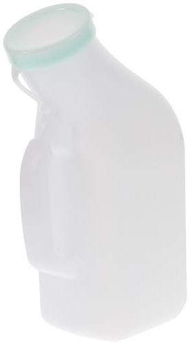 Männerurinal 1200ml Kunststoff Weiß, Große Notfall Urinflasche | Transparentes Design, Wiederverwendbar und Auslaufsicher, Inklusive Reinigungsbürste