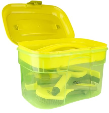 KQFCAZRE Kit de Toilettage pour Chevaux Curry en 8 Pièces, à Utiliser avec des Grattoirs et des Brosses.