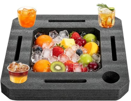 Portabicchieri Galleggiante da Piscina Vassoio Portatile per Vasca | Portabibite Galleggiante da Piscina per Nuoto Lago Spiaggia Frutta Vasca da Bagno Idromassaggio