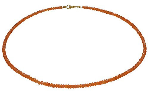 Funk-Collier Edelsteinschmuck Feuerkarneol facettiert, 925oo SI. verg. Schloss, ca, 44.5 cm