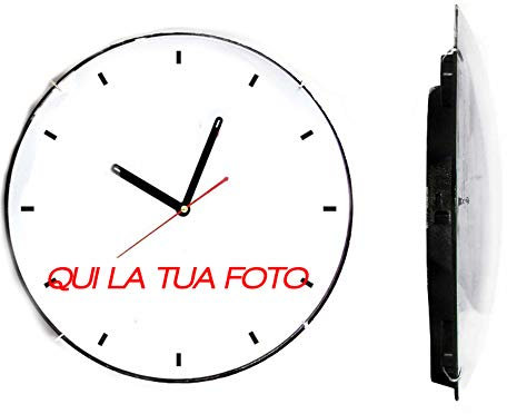 troppofigo Orologio personalizzato da parete personalizzabile con tue foto e testo diametro 30cm