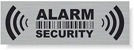 20 x Sicherheits-Warnschilder Aufkleber für den Innen- und Außenbereich - Schutz für Zuhause, Auto Wetterfest, Größe 7,4 x 2,5 cm, Alarmsicherung