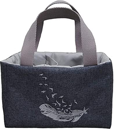Tasche Eiskunstlauf Training, Bandentasche bestickt Feder, außen: 100% Polyester, innen: 100% Baumwolle