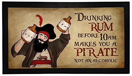 Bang Tidy Clothing Bar Runners Rum Pirate Home or Pub Bar Mats Mens Gift Idea