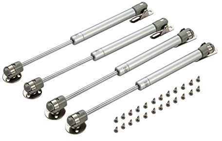 Xntun 4 Pcs 100N /22.5lb Kitchen Cupboard Door Pneumatic Spring Strut, Close Lid Hinge, Down Lid Stay, Safety Lift Support, Toy Box Gas Strut