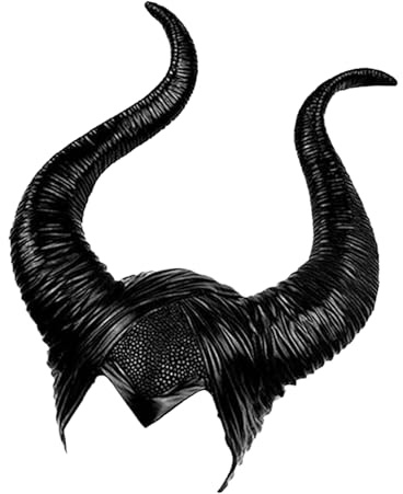 RKK Enterprise Limited GrassVillage Deluxe Evil Witch Horns Hat Latex Black Queen Horns For Halloween Costume Party, Fancy Dress Accessory, World Book Week Outfit