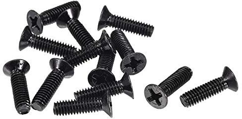 sourcing map M4 x 14mm Phillips Screw Fastener Black for Laptop PC TV Fan Switch 50pcs
