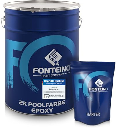 2K Schwimmbadfarbe Poolfarbe Schwimmbeckenfarbe Beton Pastelltürkis - 2,5Kg | Ideal zur Pool-Renovierung, Wasserfest & Abriebfest, Epoxidharz auf Wasserbasis, Für Betonbecken, Chemikalienbeständig