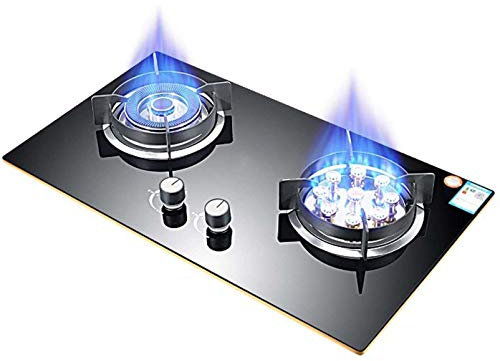 Table De Cuisson À Gaz À Deux Combustibles Scellée À 2 Brûleurs En Verre Trempé Table De Cuisson Au Gaz De 5,2 W Avec Protection Par Thermocouple,Natural gas