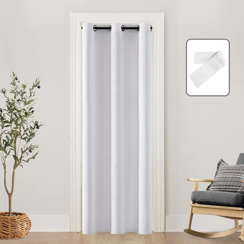 Cortinas de armario para dormitorio, puerta de armario, cortina de puerta para puerta, privacidad de acordeón sintético, plegable, con ojales, fácil de deslizar, mantiene el calor fuera, separador