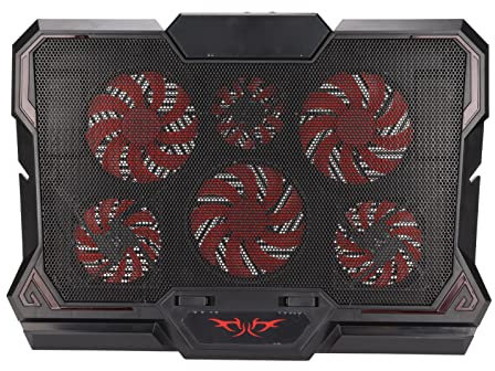 Support de Refroidissement pour Ordinateur Portable 12-17,3 avec 6 Ventilateurs LED Silencieux, 2 Ports USB, Hauteur et Vitesse Réglables, pour ThinkPad, pour, pour pour