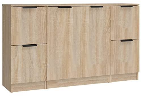 vidaXL Aparadores 3 Piezas Madera contrachapada Color Roble Sonoma