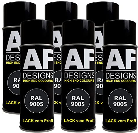 Alex Flittner Designs Lackspray Schwarz matt RAL 9005 TIEFSCHWARZ 400ml Autolack Buntlack Spraydose