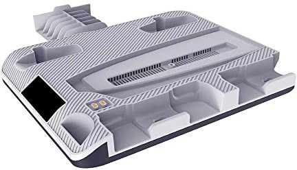 Estación de Carga Compatible con PS VR2/PS5, VR Mango Base de Carga Dual Controller Gafas Soporte de Carga Soporte de Almacenamiento Gamepad Joystick Base Cargador Soporte de refrigeración
