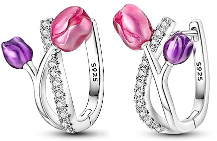 Parmuz Creolen aus 925er-Sterlingsilber für Damen Schmetterling groß, klein, Huggie, verschiedene hypoallergene, modische, trendige Ohrringe, Schmuck für Geburtstagsfeier | Kreolen aus 925er-Sterlingsilber, mit kubischem Zirkonia, gedrehtes Kreuz, kleines Geschenk für Sie