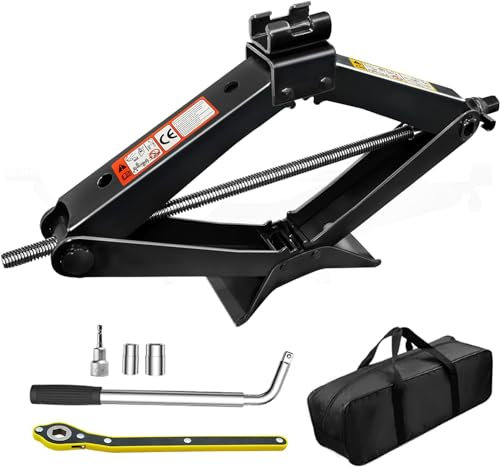 AXOTEN Max 2.5T Auto Wagenheber mit Handkurbel Rangierwagenheber Heber mehrere Zubehörteile Scherenwagenheber Für PKW/SUV/MPV max 2.5T