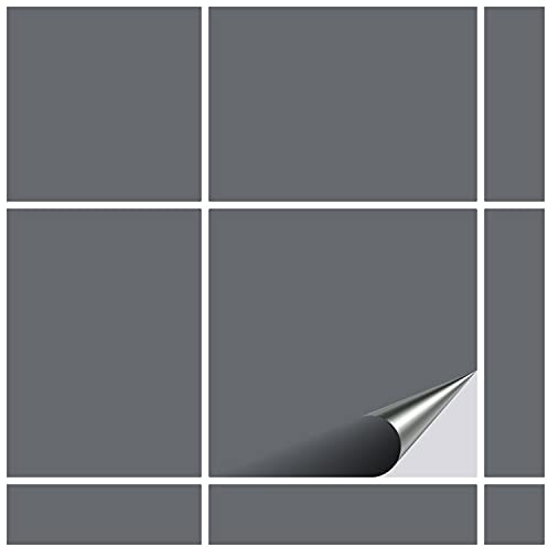 FoLIESEN - Fliesenaufkleber 19,5x19,5 cm | selbstklebende Fliesen-Folie für Bad & Küche | entfernbare Klebe-Folie für Wandfliesen Küchenrückwand & Bordüren | 20 Klebefliesen, .:Betongrau matt