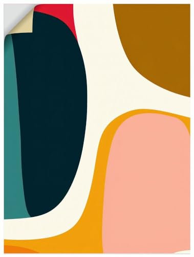 ARTland Wanddeko Wandtattoo selbstklebende Vinylfolie 60x80 cm Abstrakt Design Farbe Retro 70er Jahre Minimalismus U4WU