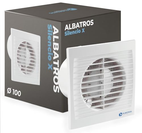 Albatros Badlüfter 100mm - Extra Leise und Leistungsstark - Innovativer Bad-Lüfter - Schafft ein angenehmes Wohlfühlklima - 100 Silencio X
