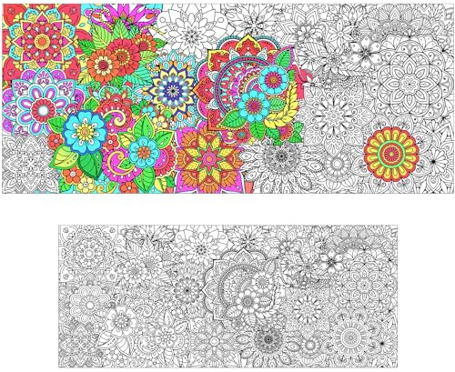 PHOGARY Mandala-Poster zum Ausmalen, Papier-Tischdecke zum Ausmalen, Mandalamotive zum Ausmalen, Mal Mich Bunt, Jumbo-Mandala-Poster für Kinder, Teenager, Erwachsene