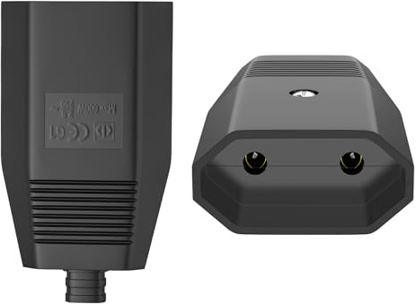 VIEVRE Lot de 2 coupleurs plats Euro 230 V - Coupleur Schuko plat - 230 V - Fiche européenne plate pour fiche Schuko plate (noir)