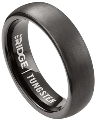 The Ridge Tungsten Rings For Men - Mens Wedding Band - Strong, Durable and Scratch-Resistant Rounded 6mm Ring With Silicone Band